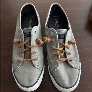 Sperry Gray Canvas Boat Shoes